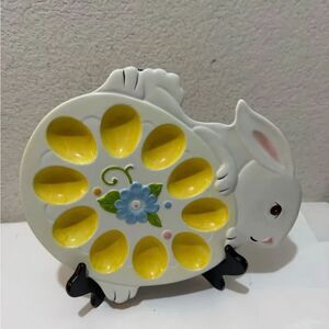 Pier 1 imports Easter 3D bunny egg plate 11” x 9” deviled egg serving